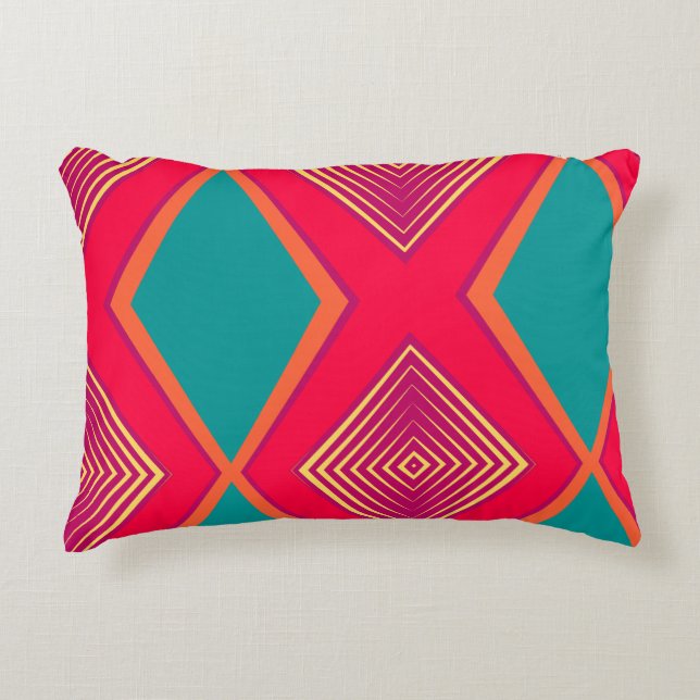Färgfull Abstrakt Prydnadskudde (Framsidan)