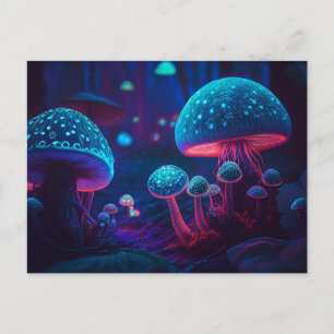 Färgfull Abstrakt Psychedelic Mushroom Vykort