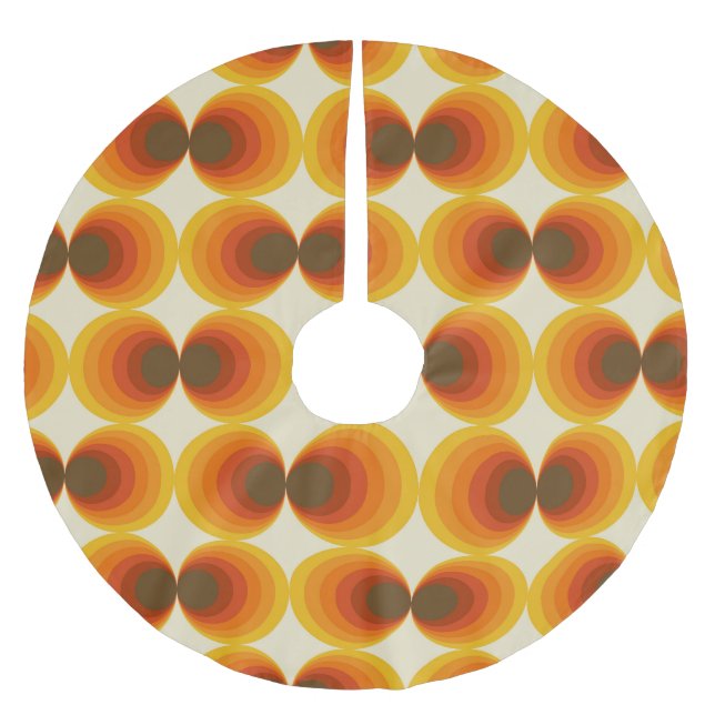 Färgfull Abstrakt Retro Geometric Mönster Julgransmatta Borstad Polyester (Framsidan)