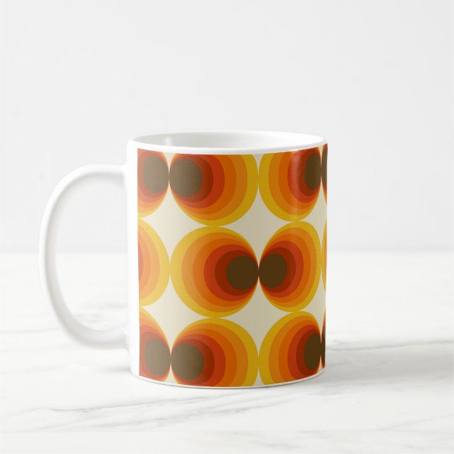Färgfull Abstrakt Retro Geometric Mönster Kaffemugg (Vänster)