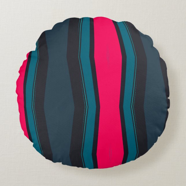 Färgfull Abstrakt Rund Kudde (Framsidan)