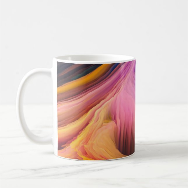 Färgfull abstrakt snurrar kaffemugg (Vänster)