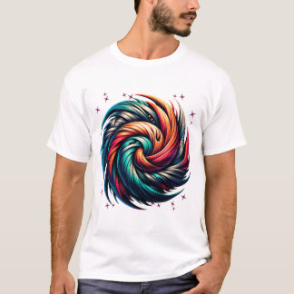 Färgfull Abstrakt Swirl Art T Shirt