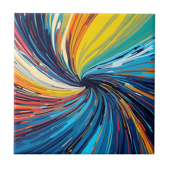 Färgfull Abstrakt Swirl Kakelplatta (Framsidan)