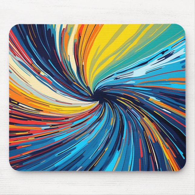 Färgfull Abstrakt Swirl Musmatta (Framsidan)