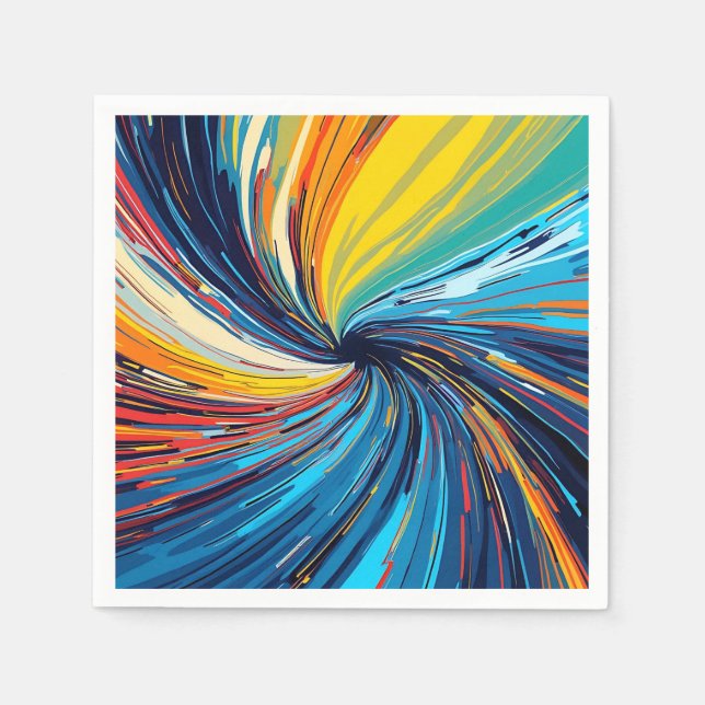 Färgfull Abstrakt Swirl Pappersservett (Framsidan)