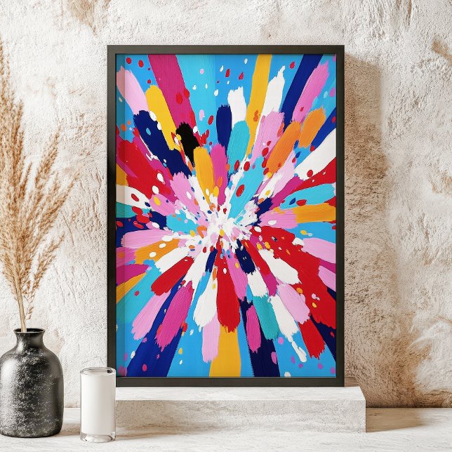 Färgfull Abstrakt Uttsionist Stänk Wall Art Poster (Skapare uppladdad)