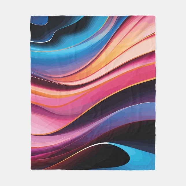 Färgfull Abstrakt Vinkar Fleecefilt (Framsidan)