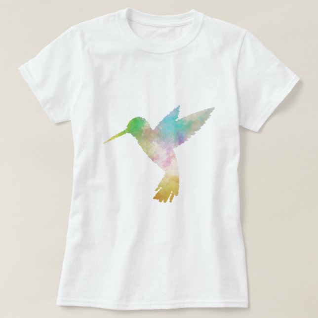 Färgfull Abstrakt Woodpecker T Shirt (Design framsida)