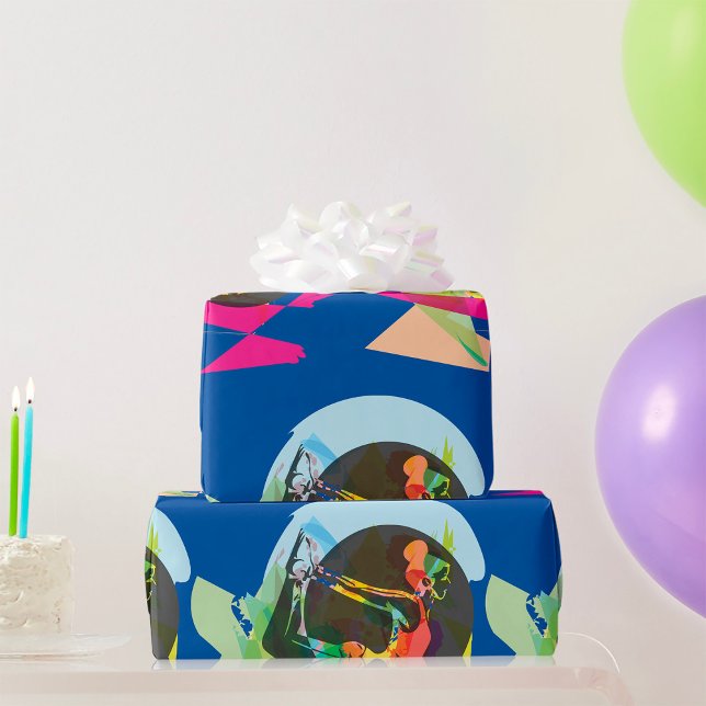 Färgfull Abstrakt Yoga Pose Fitness och Hälsa Presentpapper (Skapare uppladdad)