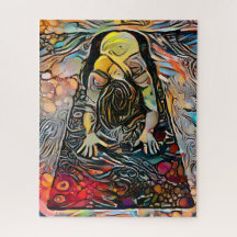 Färgfull Abstrakt Yoga Pose | Utmaning hård