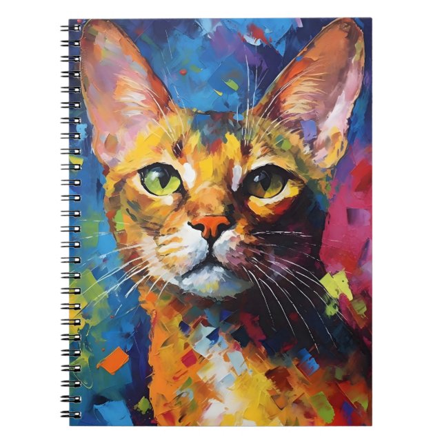 Färgfull Abyssinian-katt Anteckningsbok (Framsidan)