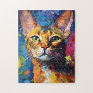 Färgfull Abyssinian-katt Pussel