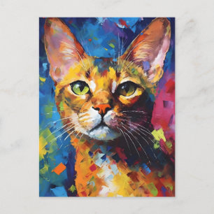Färgfull Abyssinian-katt Vykort