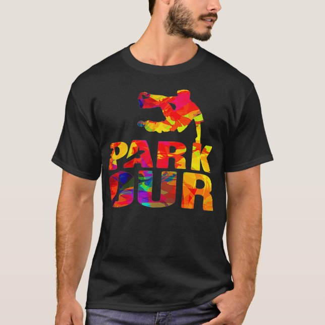 Färgfull Acrobatic Retro Classic Stil Parkour T Shirt (Framsida)