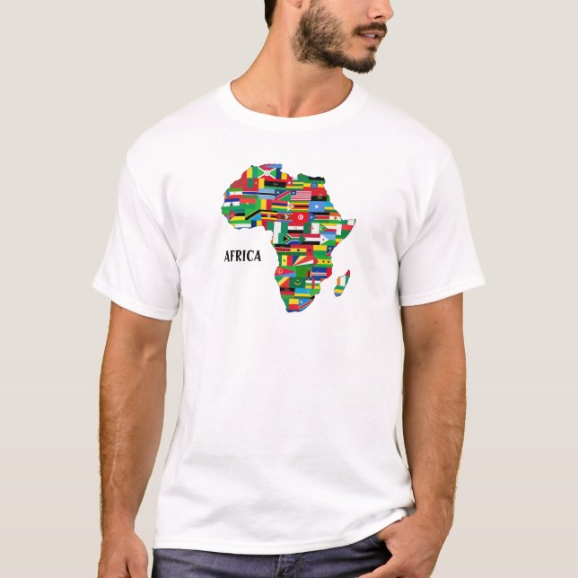 Färgfull Afrika Karta T-Shirt (Framsida)