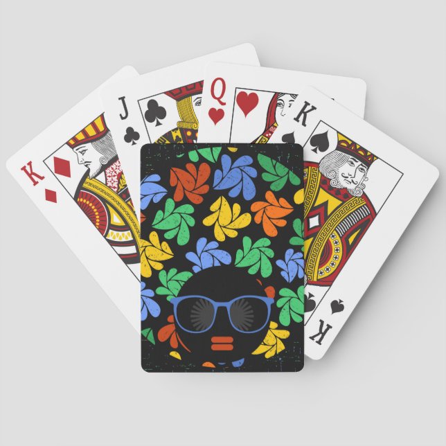 Färgfull Afro Kärlek Spelkort (Baksidan)