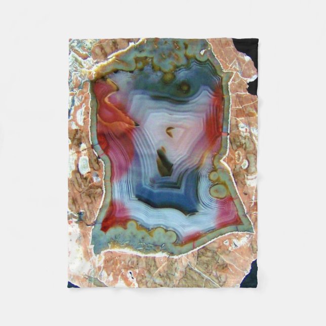 Färgfull agate Crystal Geode Fleece Blanket (Framsidan)