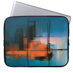 Färgfull akrylmålning av abstrakt. Surreala landsk Laptop Fodral