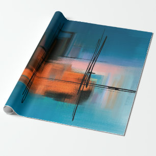 Färgfull akrylmålning av abstrakt. Surreala landsk Presentpapper