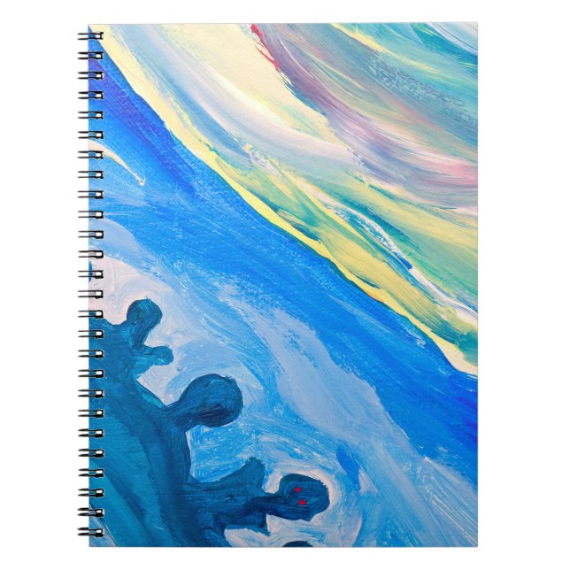 Färgfull akrylmålning, texturerad bakgrund. anteckningsbok (Framsidan)