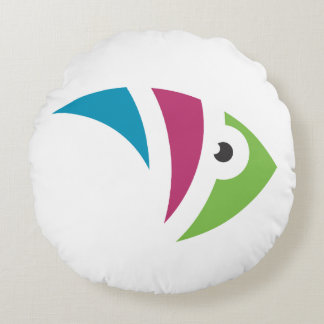 Färgfull akvariefisk illustration rund kudde