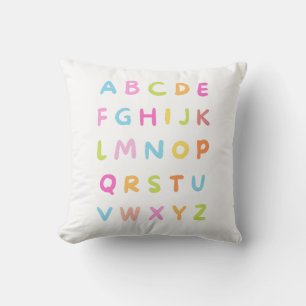 Färgfull alfabettypografi kudde