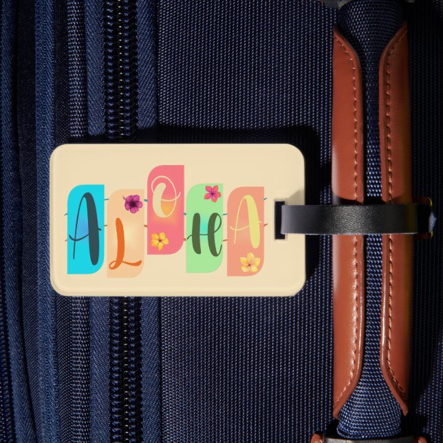 Färgfull Aloha Tiles Hälsning Bagagebricka (Baksida Insitu 2)