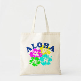Färgfull Aloha Vintage Tote Bag Hawaiian-blommor Tygkasse