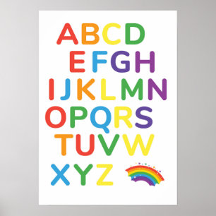 Färgfull Alphabet Education Poster