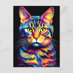 Färgfull amerikansk Shorthair Cat Vykort