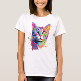 Färgfull amerikansk-shorthair-katt t shirt