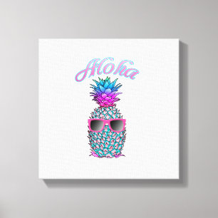 Färgfull ananas Hawaiian Aloha Canvastryck