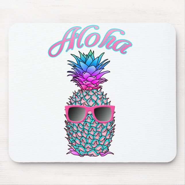 Färgfull ananas Hawaiian Aloha Musmatta (Framsidan)