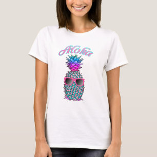 Färgfull ananas Hawaiian Aloha Tee Shirt