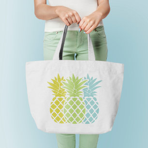 Färgfull ananas jumbo tygkasse