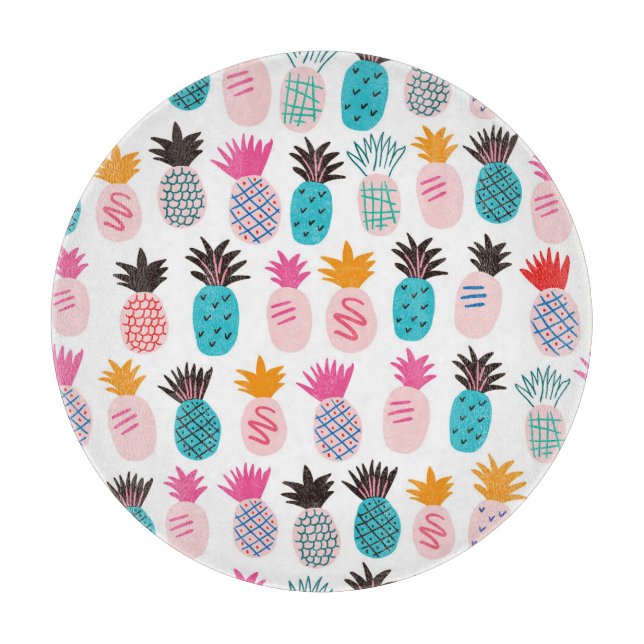 Färgfull ananas löv, tropisk doodle. (Framsidan)