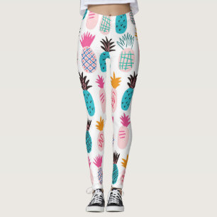 Färgfull ananas löv, tropisk doodle. leggings