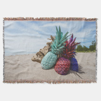 Färgfull ananas på en Sandy Beach Mysfilt