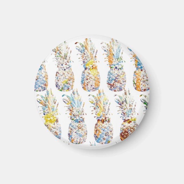 Färgfull ananas Skriv ut Magnet (Framsidan)