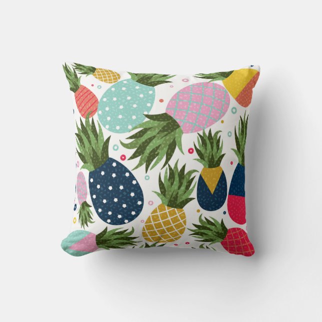 Färgfull ananas, sömlös illustration av mönster, f kudde (Framsida)