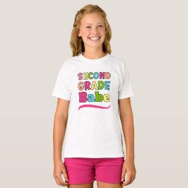 Färgfull andra Klass Babe Back to school T Shirt
