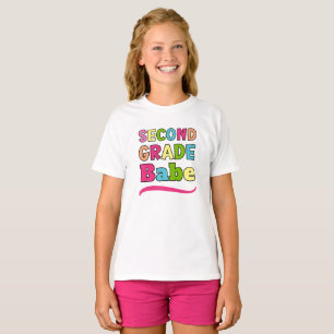 Färgfull andra Klass Babe Back to school T Shirt