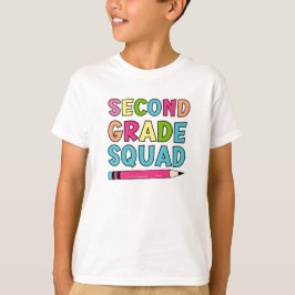 Färgfull andra Klass-kvadrat - Back to school T Shirt