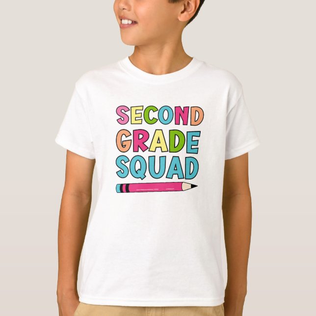 Färgfull andra Klass-kvadrat - Back to school T Shirt (Framsida)