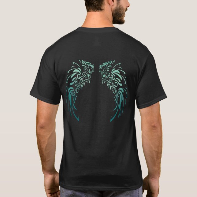 Färgfull ängelfjädrar T-Shirt (Baksida)