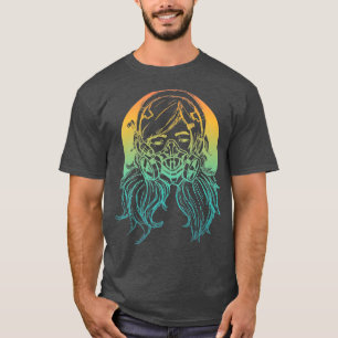 Färgfull Anime Girl med Gas Mask Premium T-Shirt 