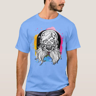 Färgfull Anime Girl med gasmask (2) T Shirt