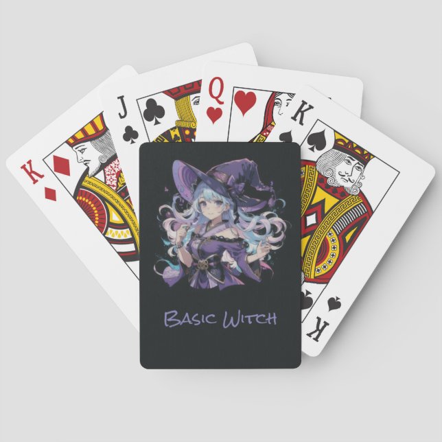 Färgfull/Anime/häxa/Halloween Casinokort (Baksidan)
