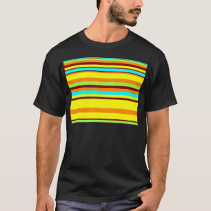 Färgfull anpassad designer Rand Mönster T-shirt